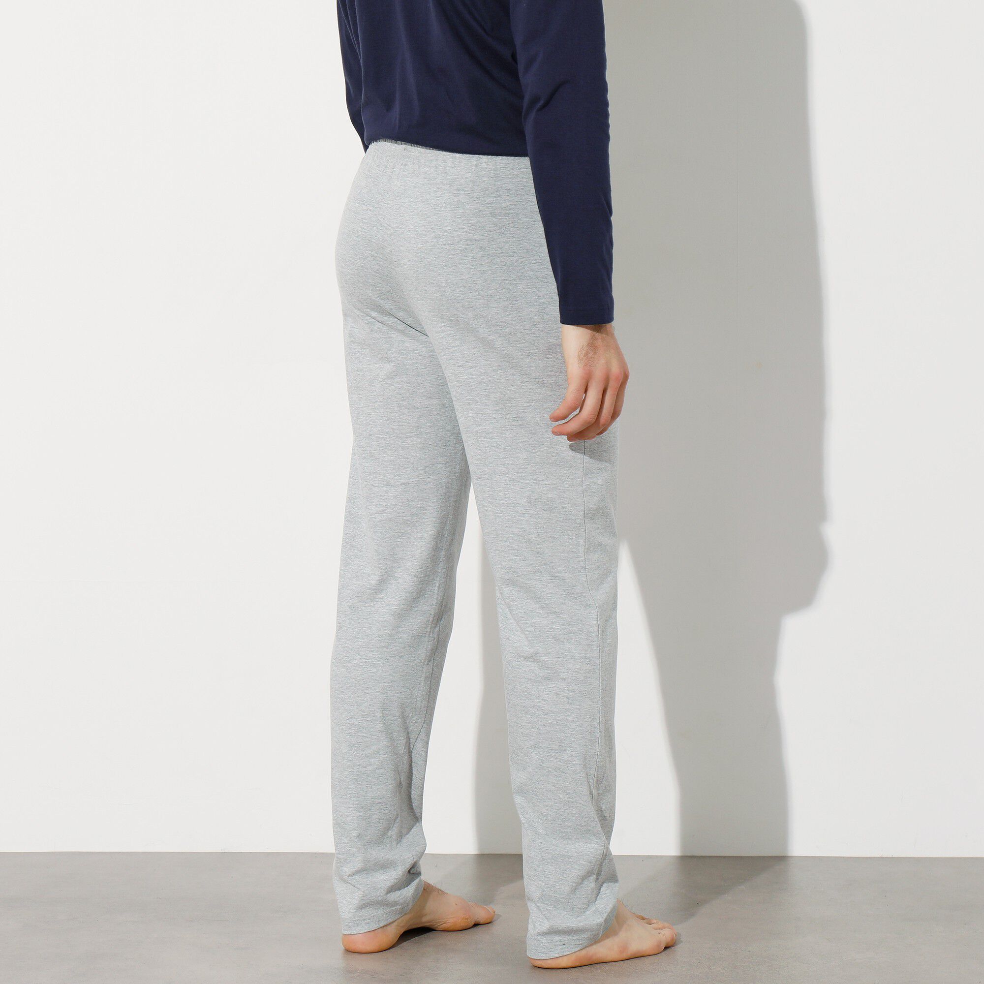 Pantalon pyjama gris chiné uni