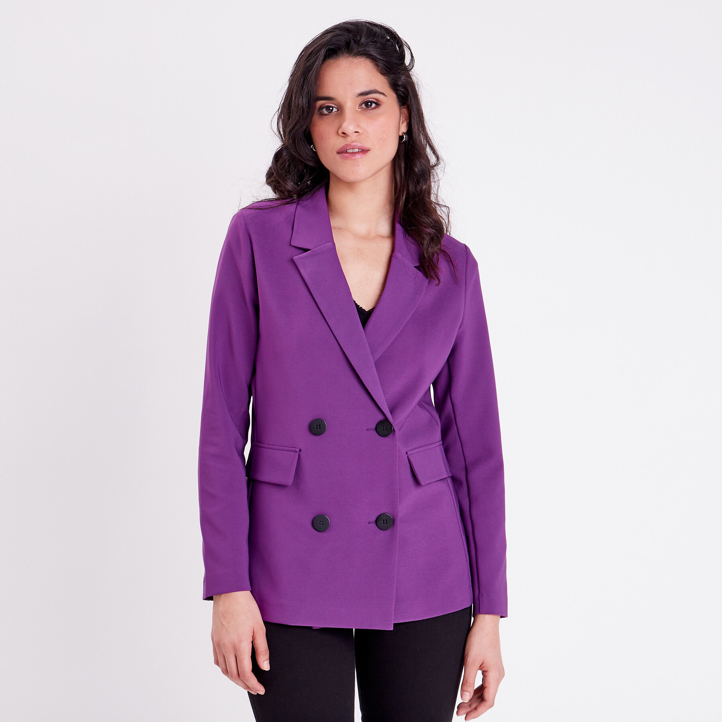Veste blazer violet foncé femme | Cache Cache