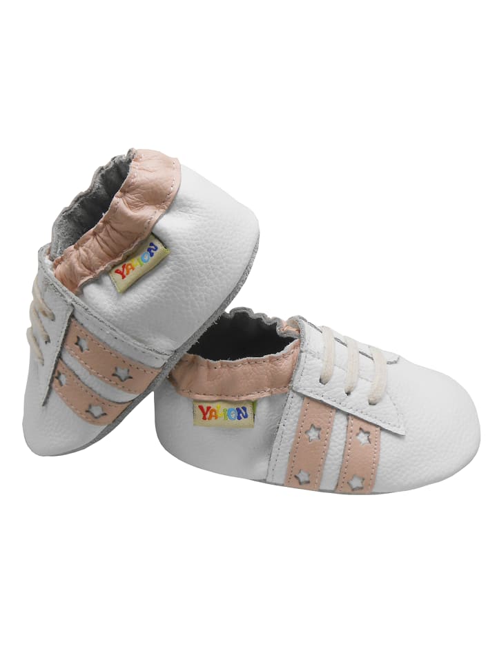 Yalion Leder-Krabbelschuhe in Weiß günstig kaufen
