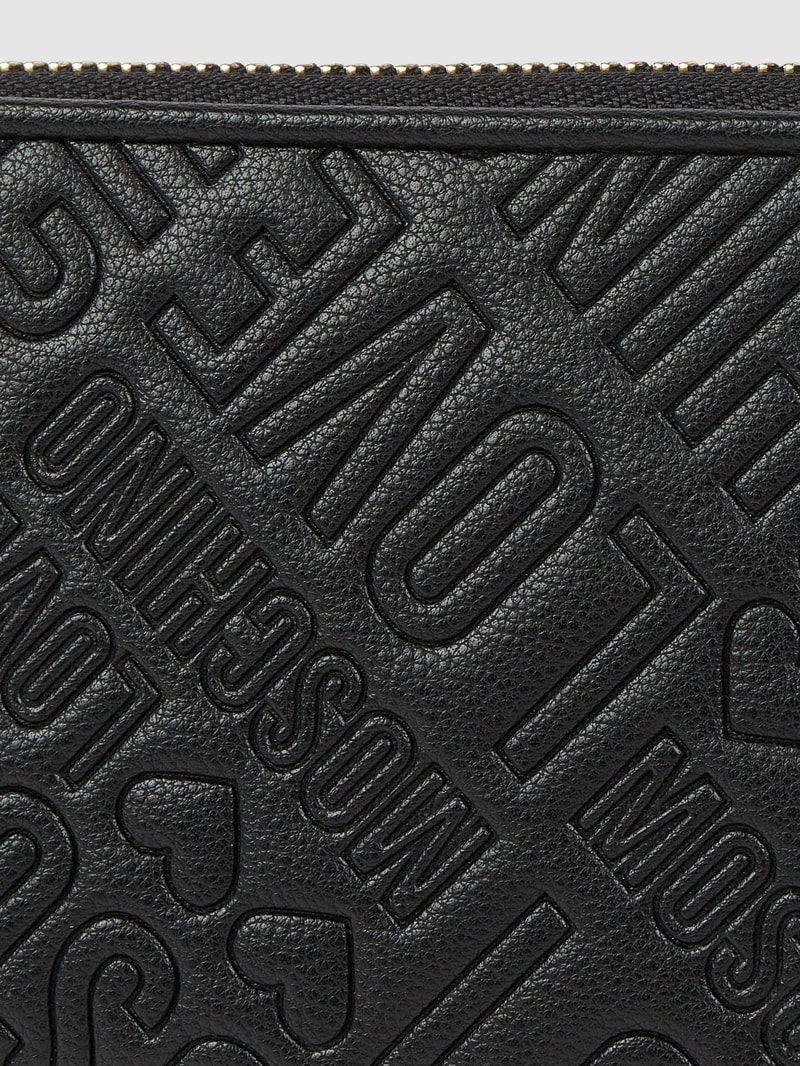Portemonnaie mit Logo-Muster in schwarz