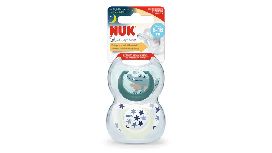 NUK Schnuller Star Day & Night Silikon 6-18 Monate