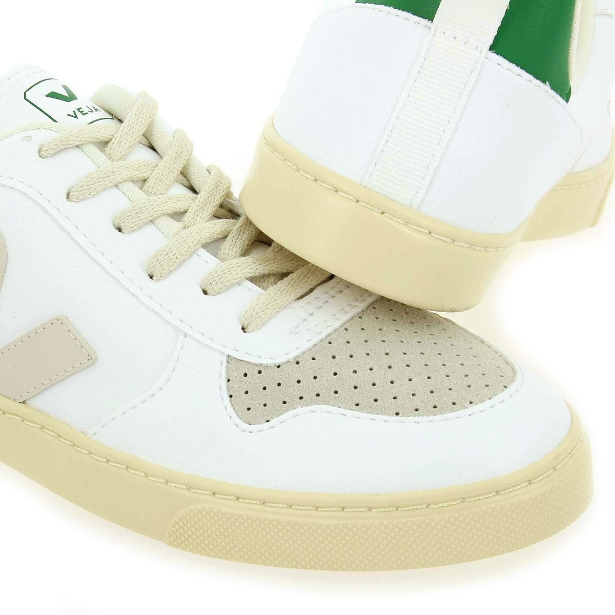 Veja  SMALL V-10 LACE - blanc vert
