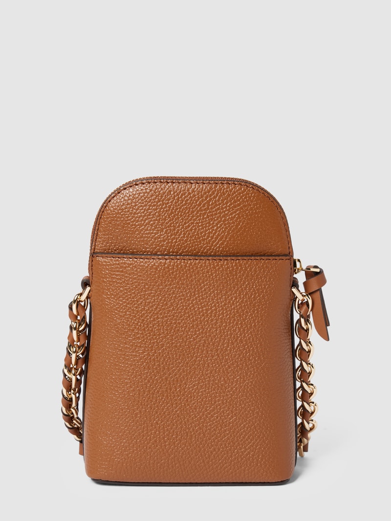Crossbody Bag mit Label-Applikation Modell 'JET SET CHARM' in cognac