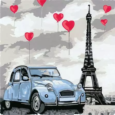 CreArt Liebe in Paris - Malen nach Zahlen für Erwachsene