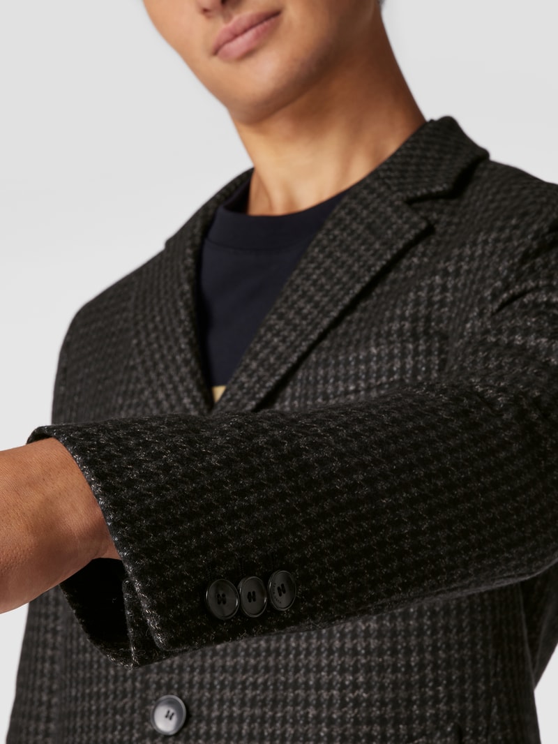 Slim Fit Wollmantel mit Hahnentritt Modell 'Hyde' in beige