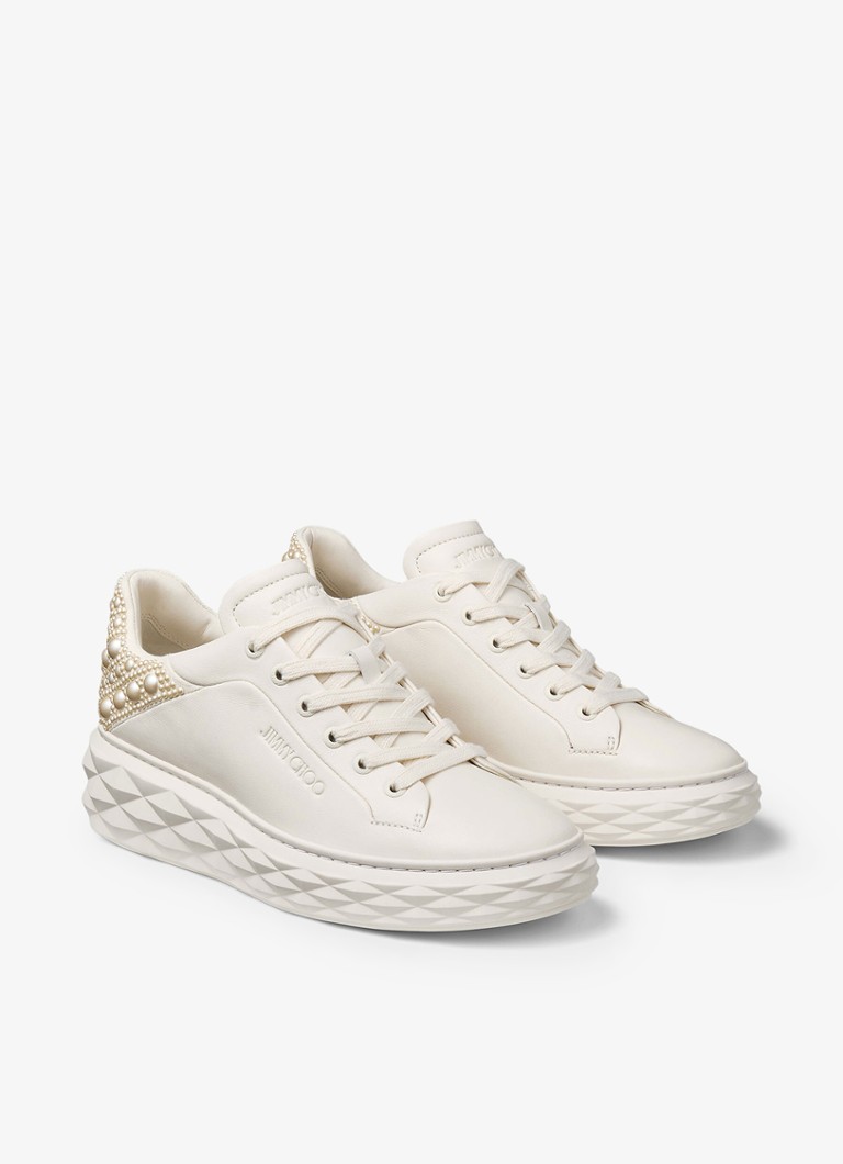 Sneaker Jimmy Choo Diamond Maxi/F II in pelle di agnello con perle finte