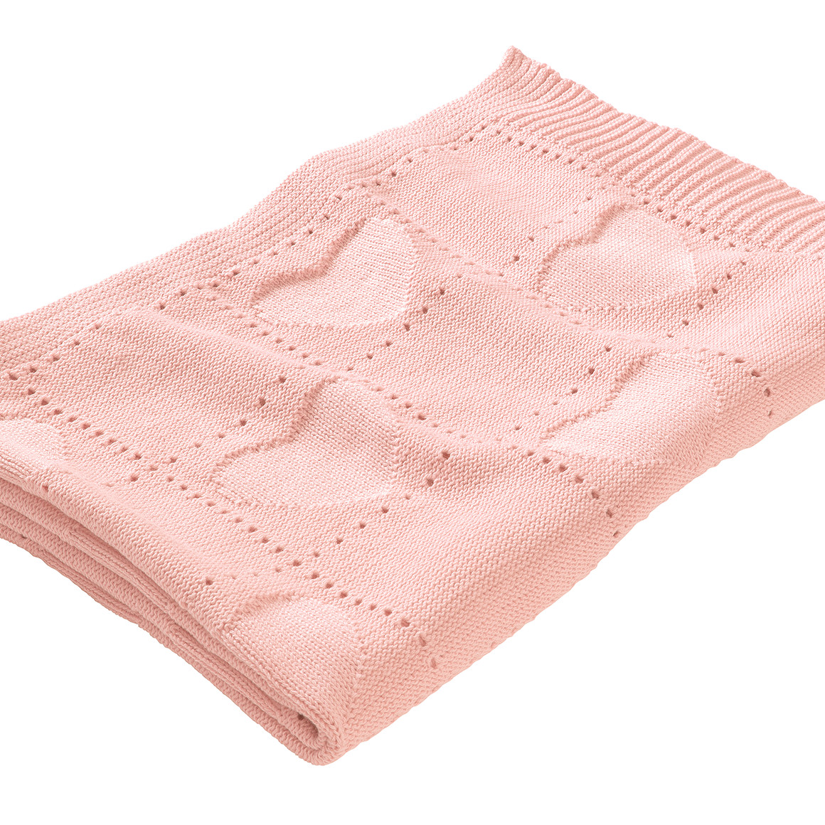 Strickdecke mit Herz-Allover