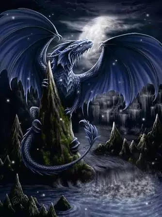 Puzzle 1500 Teile - Der Schwarzblaue Drache