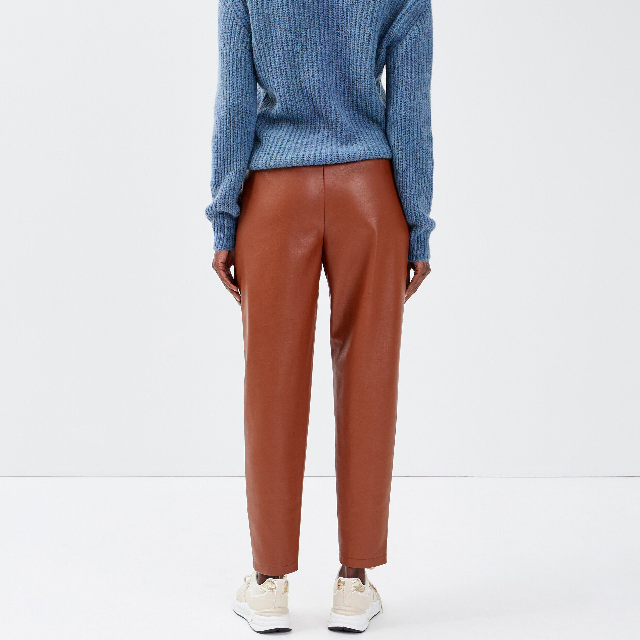Pantalon jogging droit marron cognac femme | Cache Cache