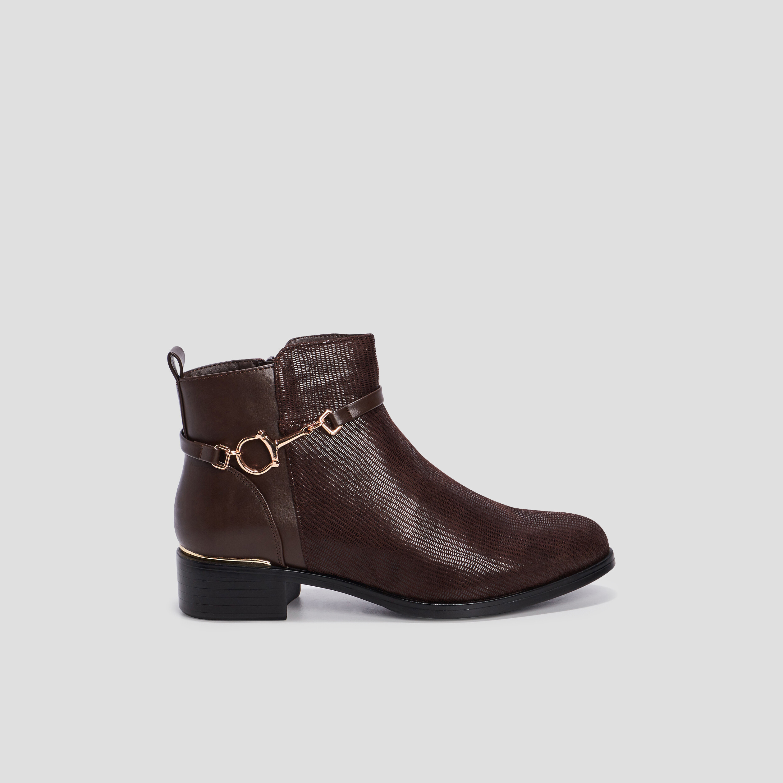 Bottines zippées marron femme | La Halle