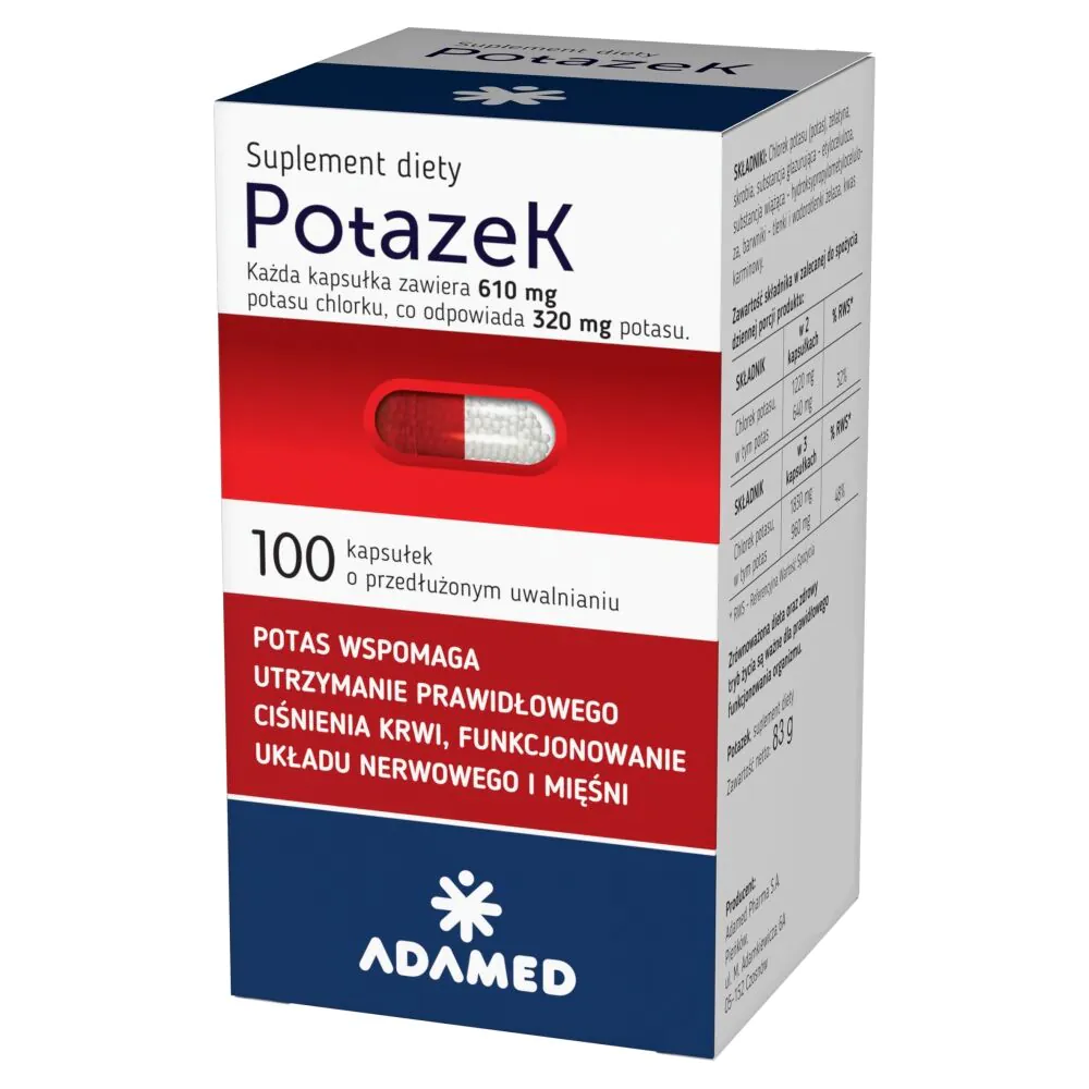Potazek 610 mg Χλωριούχο Κάλιο 100 Κάψουλες Παρατεταμένης Απελευθέρωσης