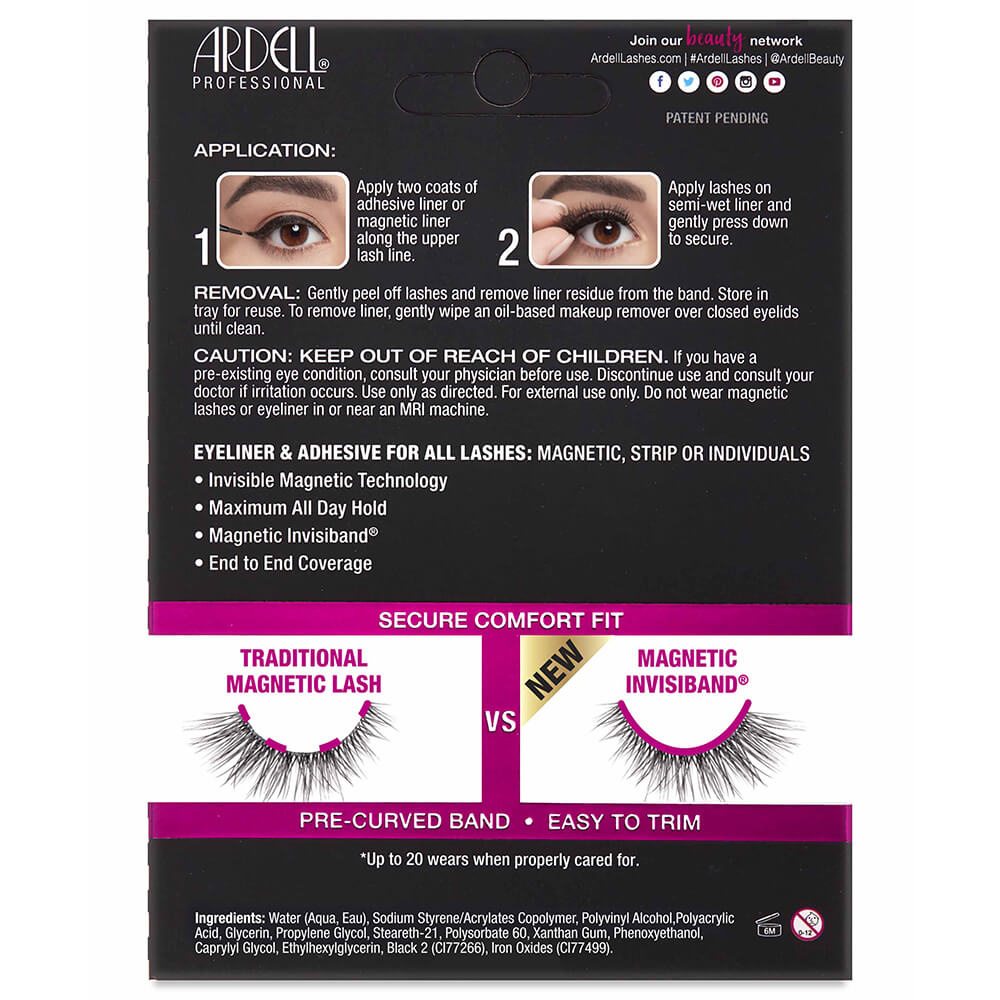 Ardell Faux-Cils Magnétique MegaHold n°56 aveccolle/feutre eyeliner Duo 2,5g Faux-Cils Magnétiques en frange réutilisables, avec colle/feutre eyeliner inclus