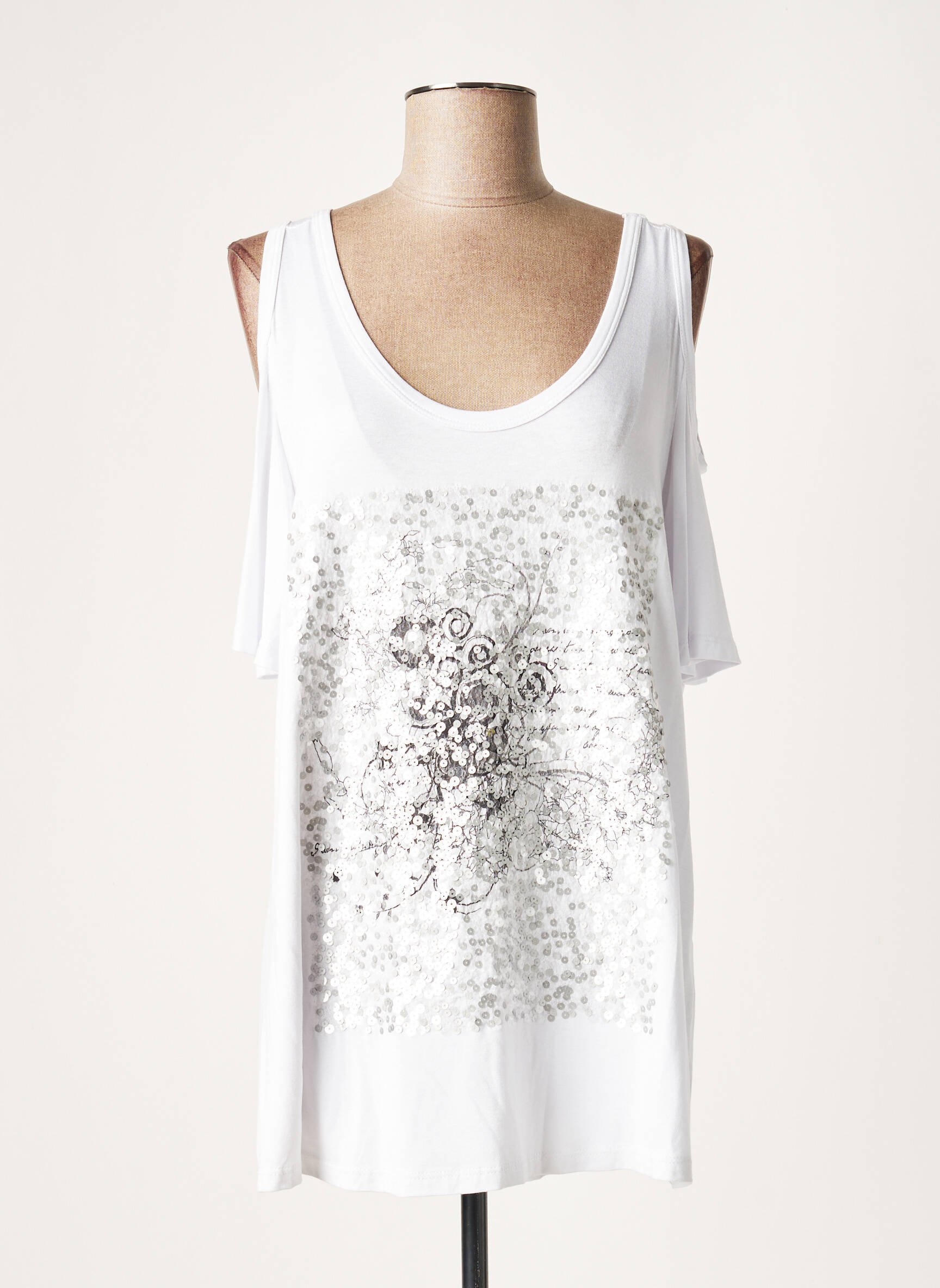 Lauren Vidal Tuniquemanchecourte Femme couleur blanc