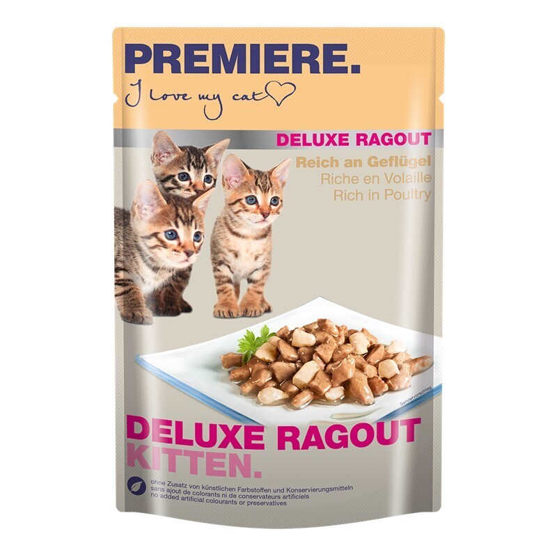 PREMIERE Nassfutter PREMIERE Deluxe Ragout Kitten Reich an Geflügel 88x85 g