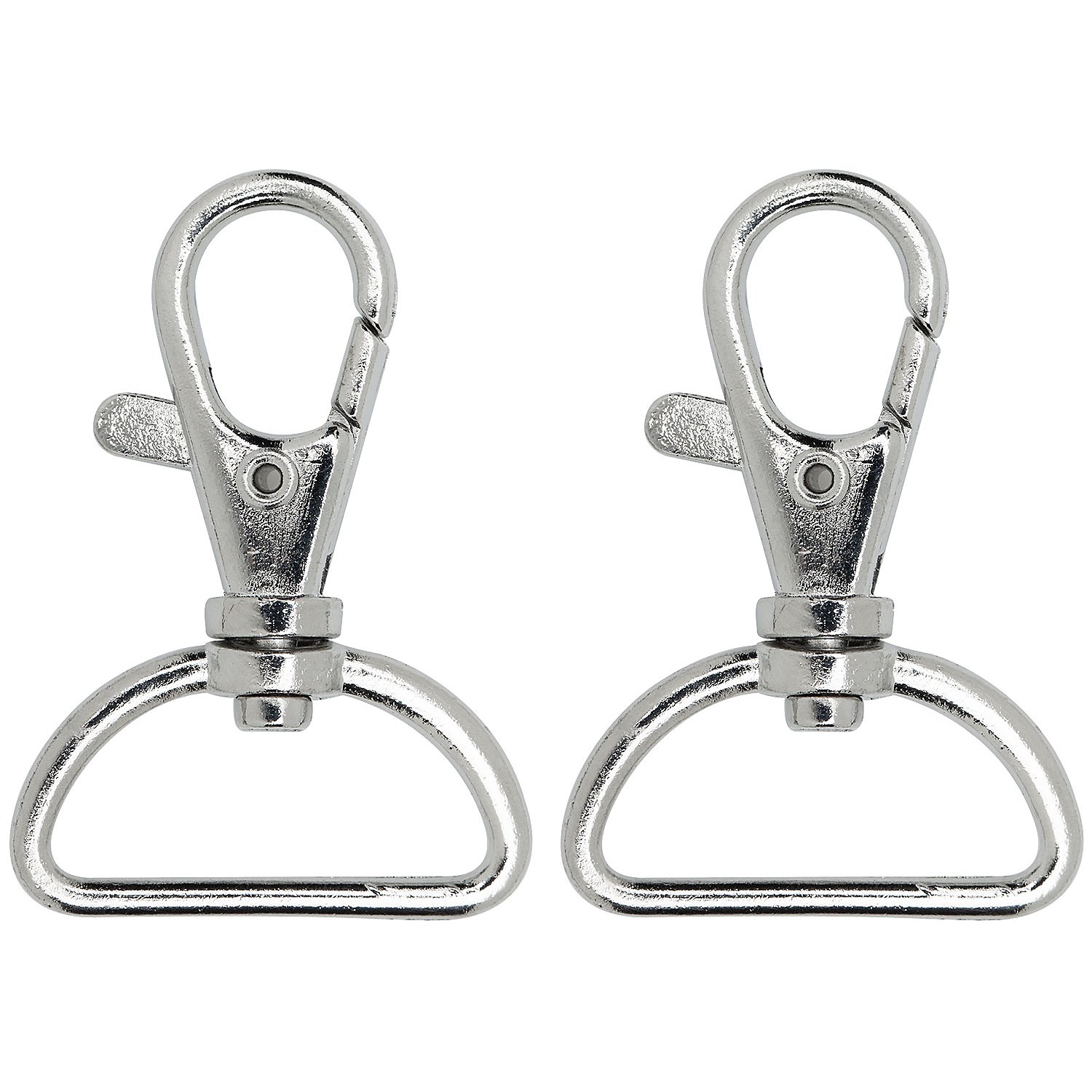 buttinette Karabinerhaken, silber, für 25 mm breite Bänder, 2 Stück