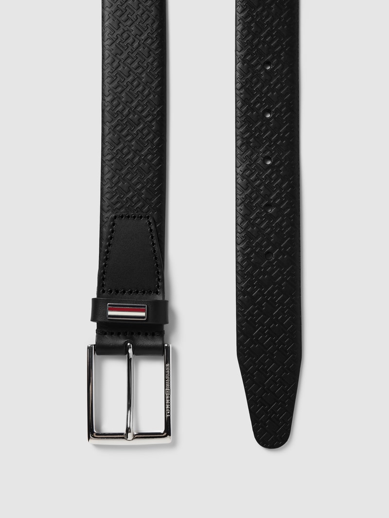 Gürtel aus Leder mit Strukturmuster Modell 'BUSINESS' in schwarz
