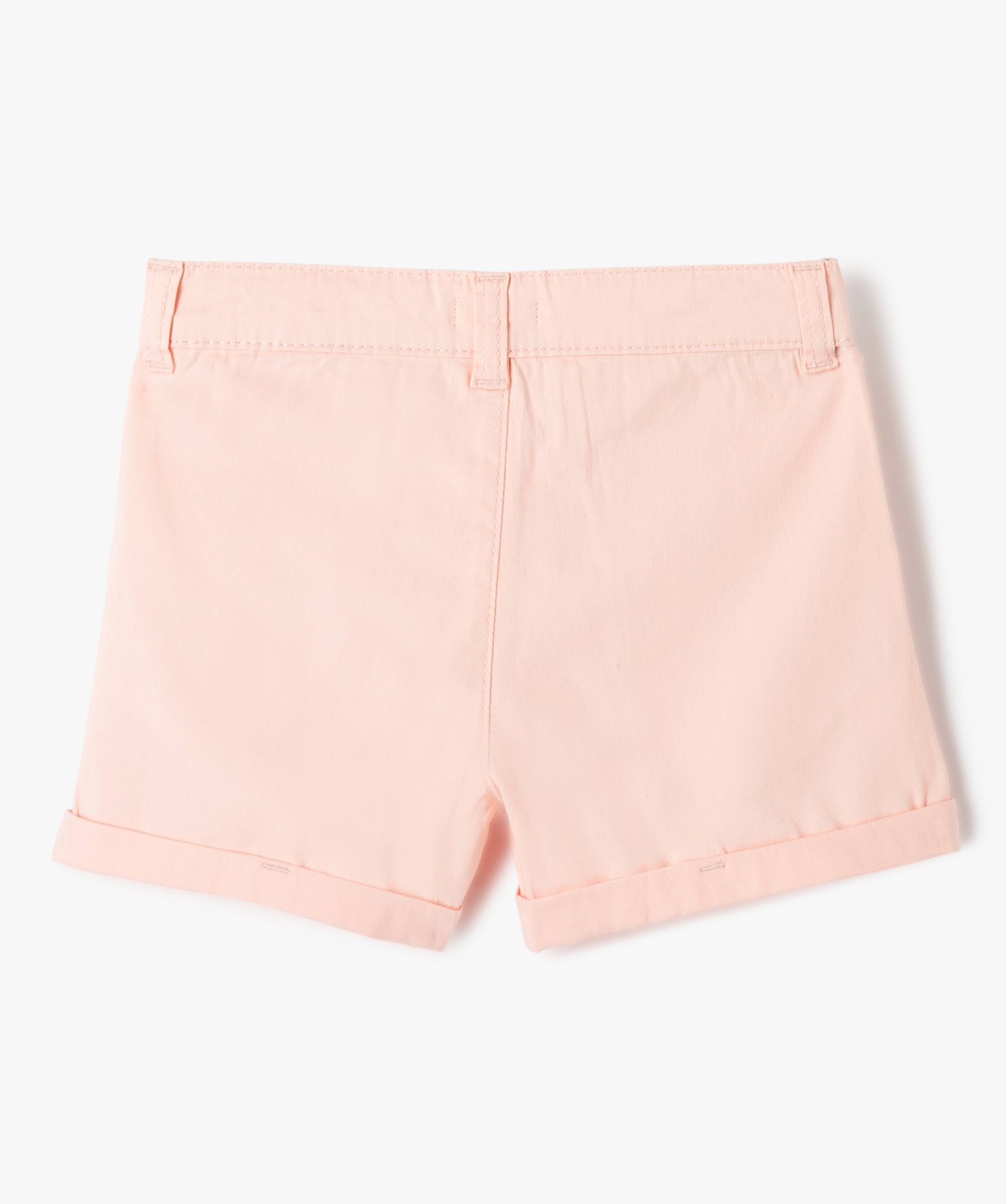 Short fille large en toile de coton rose | GEMO