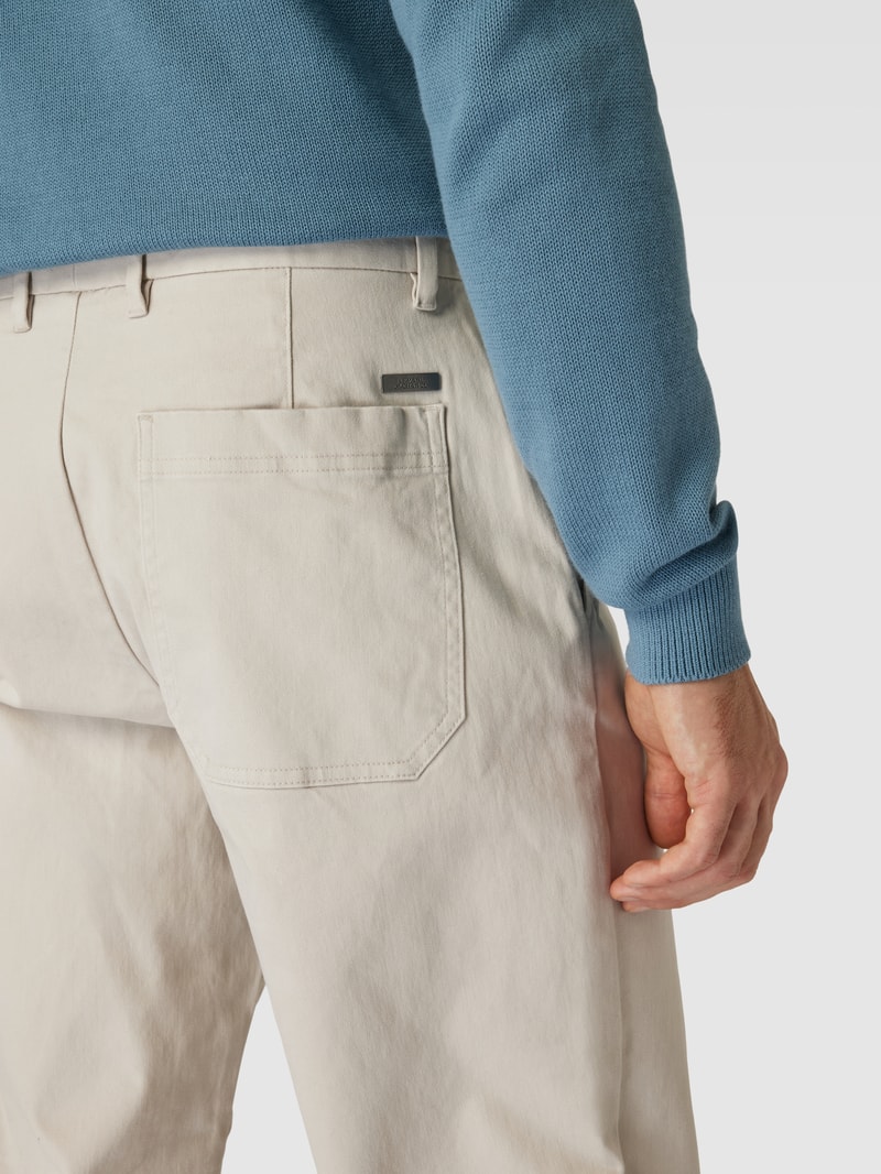 Chino in unifarbenem Design Modell 'Stright Varsity' in beige