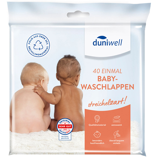 DUNIWELL Baby Waschlappen streichelzart  40 St