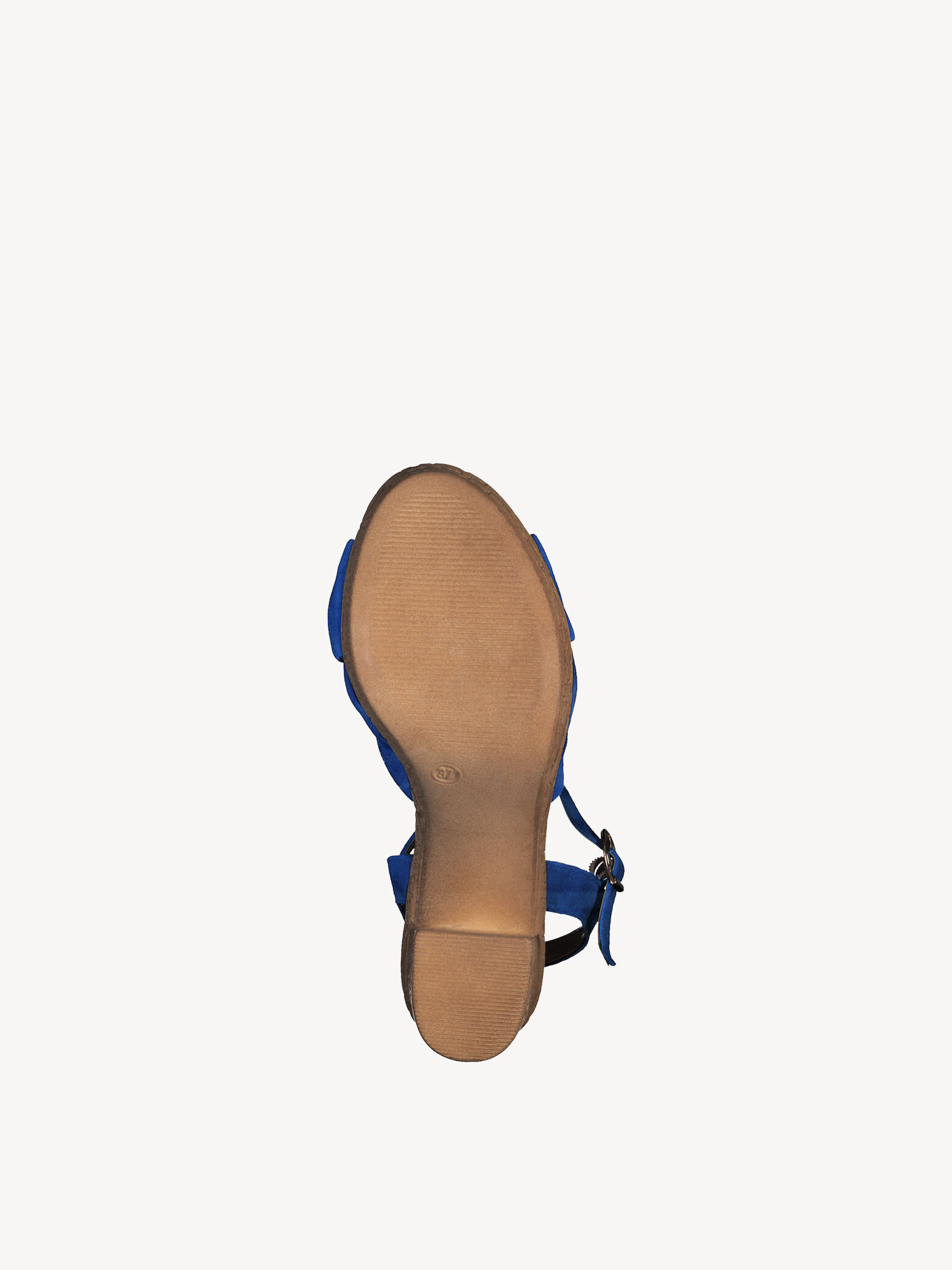 Sandale à talon en cuir - bleu