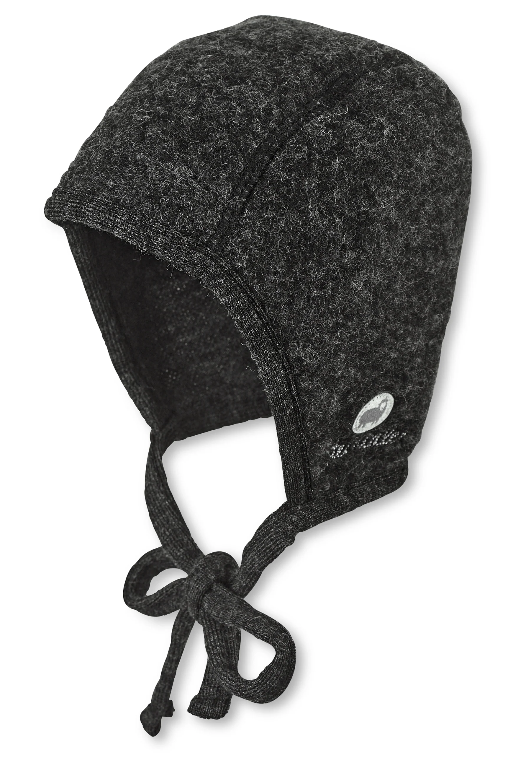 Häubchen aus Wolle (Merino) mit Bindeband