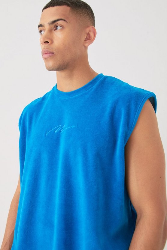 Man Velour Oversize Tanktop & Shorts Set