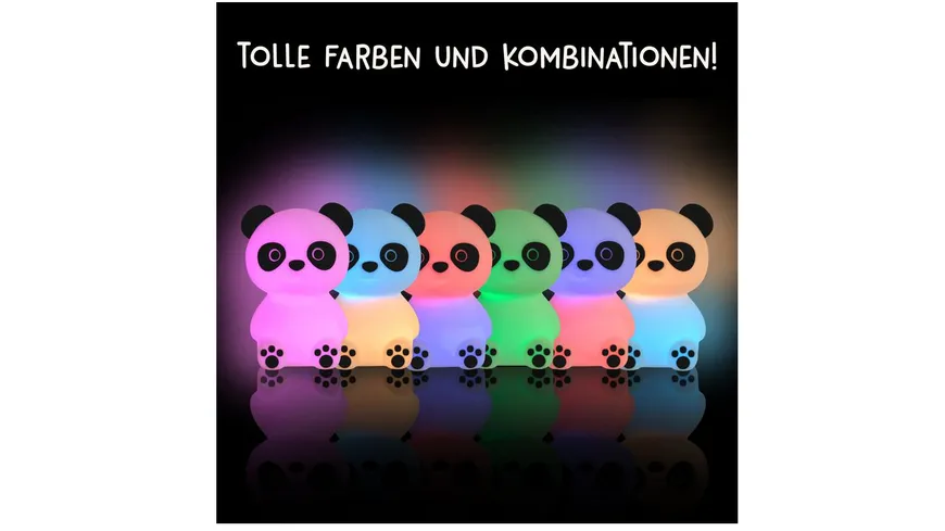 MegaLight LED Kinder Nachtlicht PADDY PANDA RGB dimmbar mit Timer