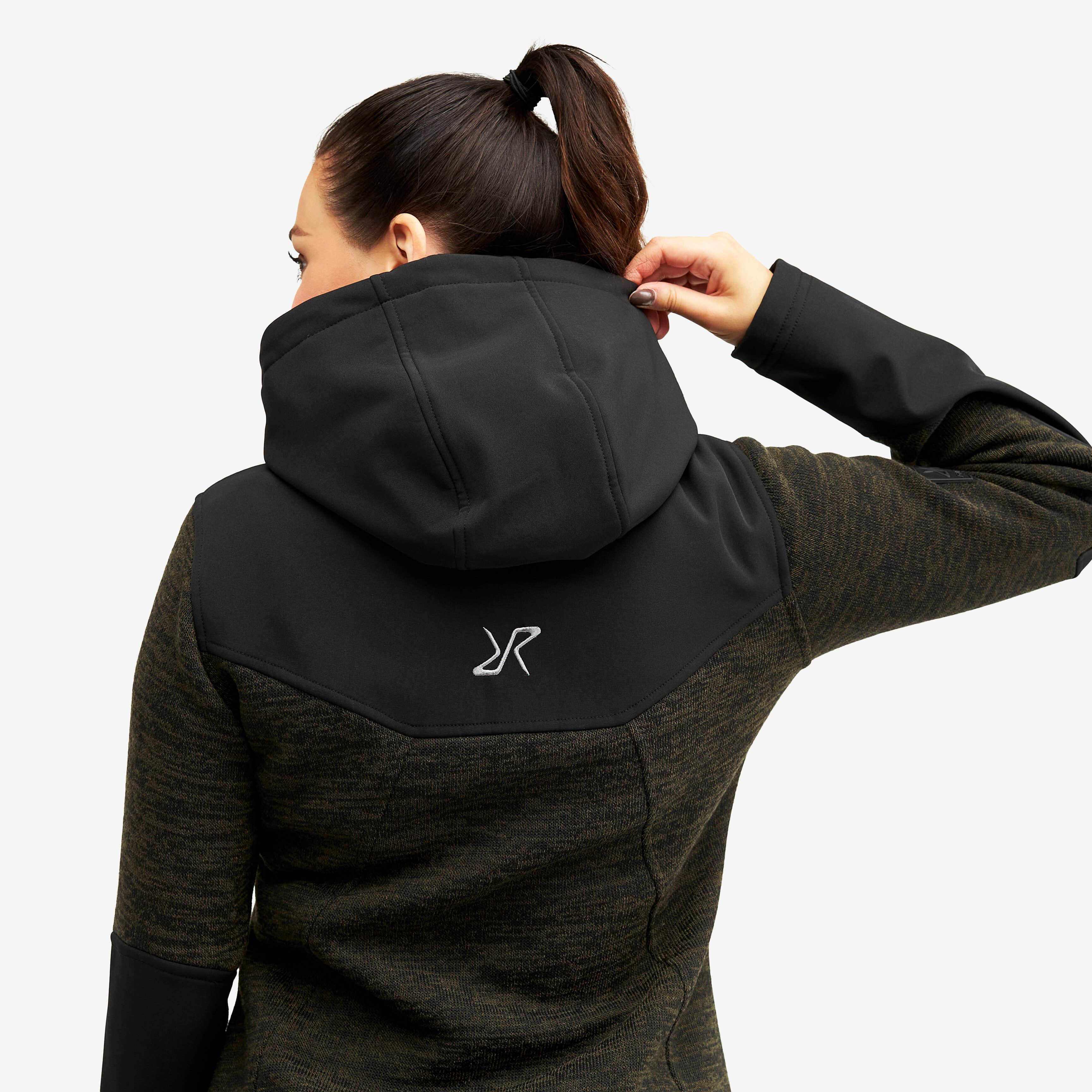 Wander Pro Wool Hoodie Femme Dark Olive