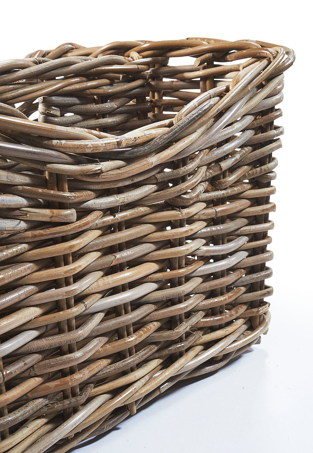 Kobolo Zeitungsständer Magazinsammler aus Rattan - kubu grey - 2 Fächer