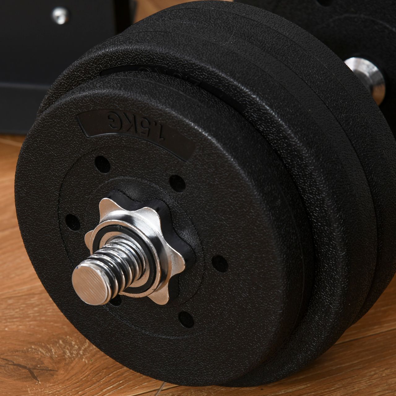 HOMCOM Kurzhantel Set 30KG Hantelset mit Hantelscheiben für Zuhause Schwarz Krafttraining