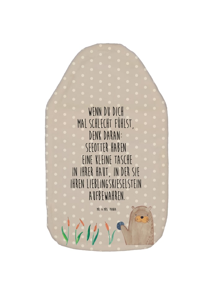 Mr. & Mrs. Panda Wärmflasche Otter Stein mit Spruch in Grau Pastell günstig kaufen onesize