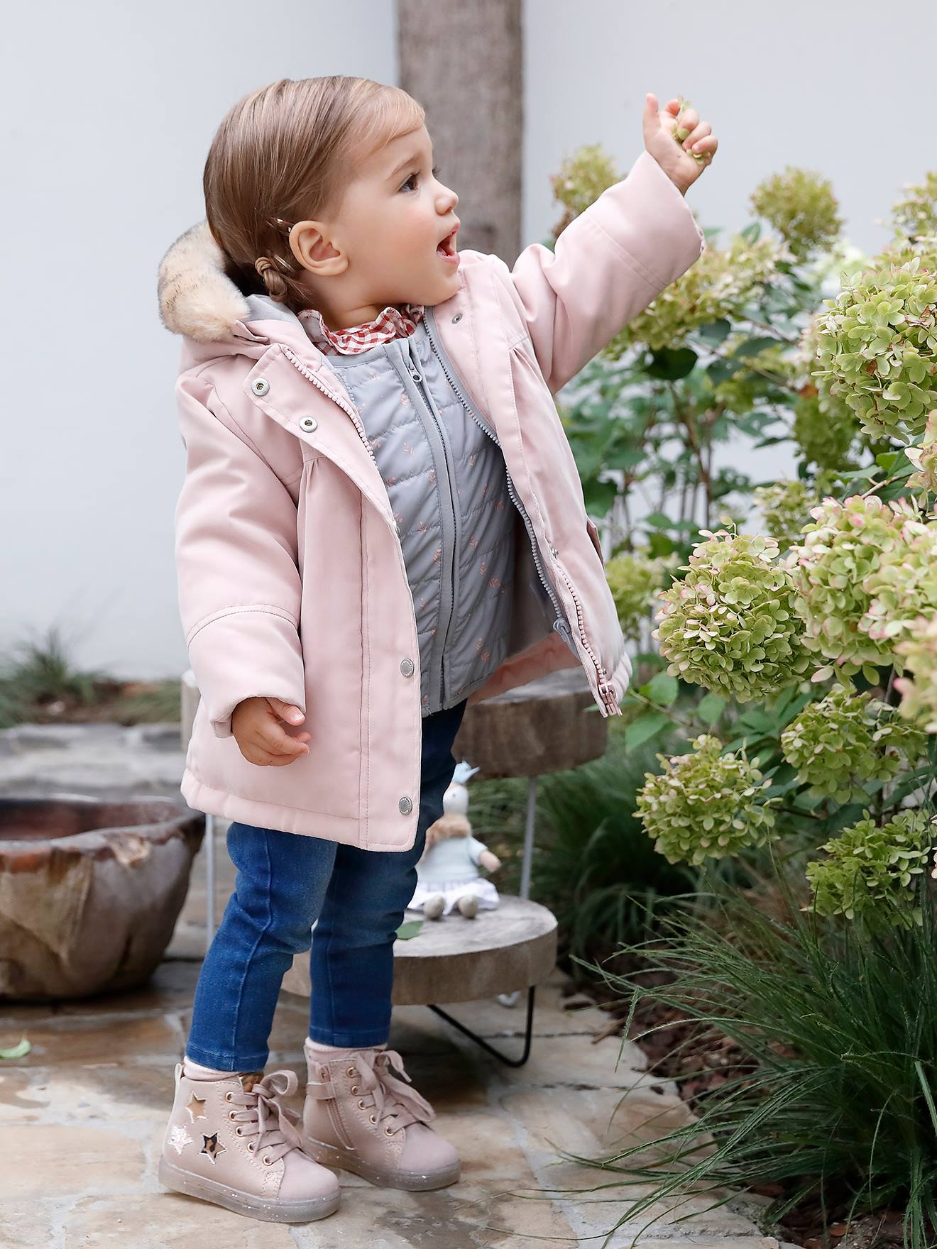 Vertbaudet Mädchen Baby 3-in-1-Jacke, Recycling-Polyester - marine