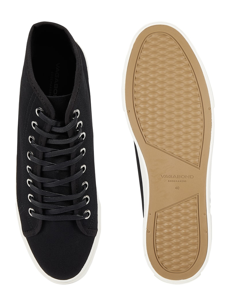 High Top Sneaker aus Canvas in schwarz