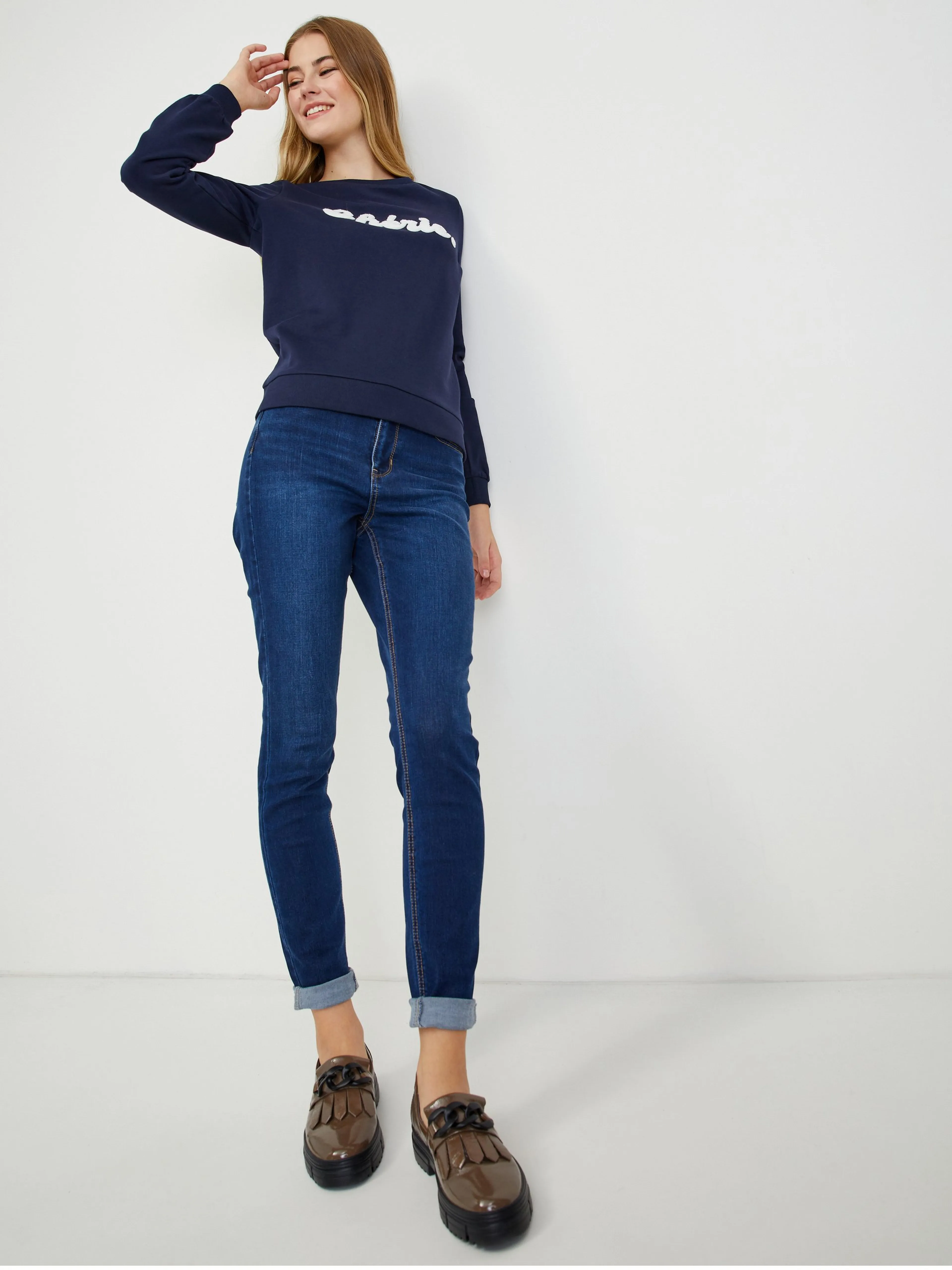 Dunkelblaues Damen-T-Shirt ORSAY
