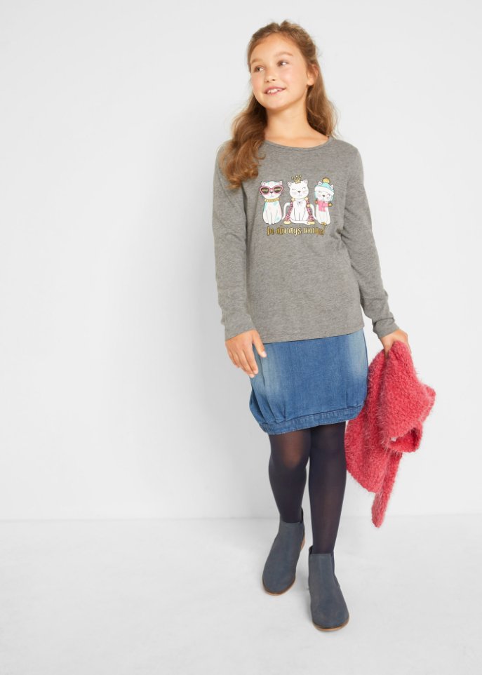 Mädchen Langarmshirt mit Bio-Baumwolle
