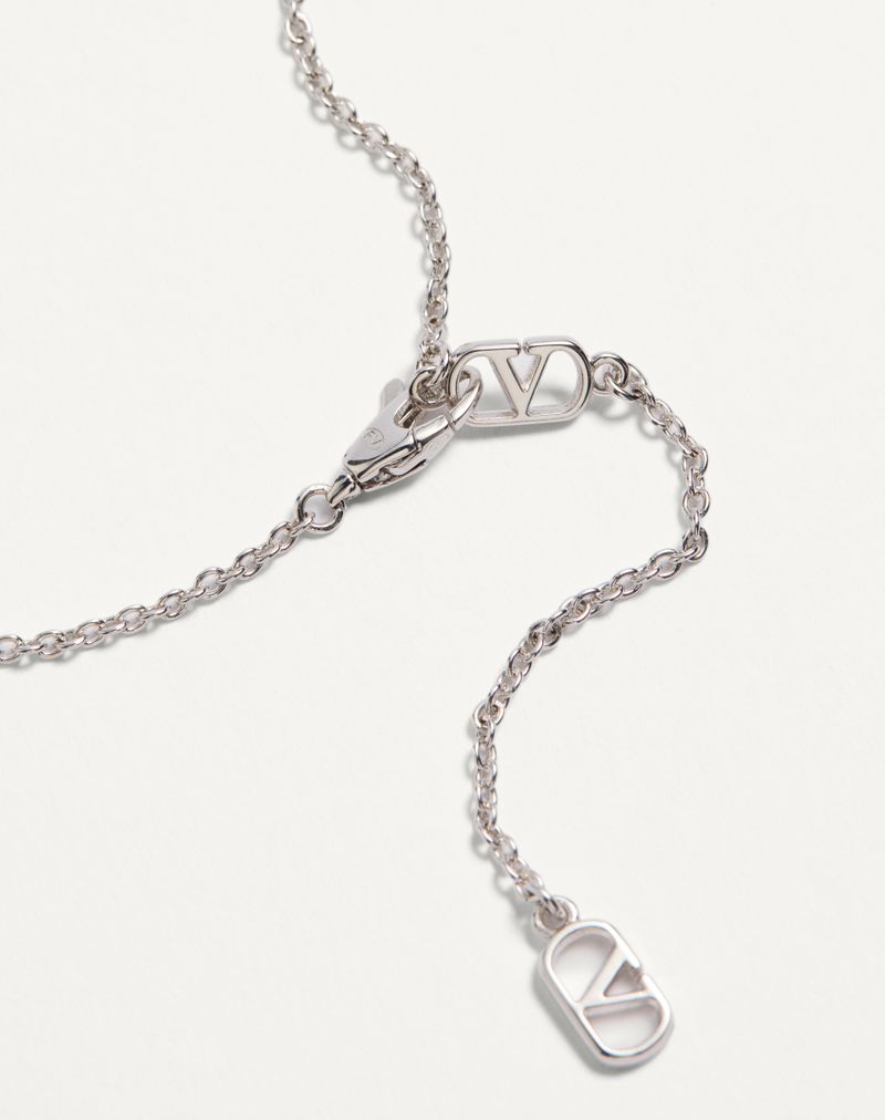 Colar com a assinatura VLogo em metal, pérolas e cristais Swarovski®