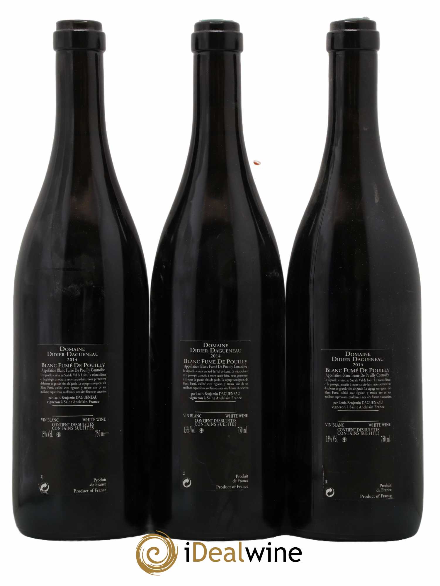 Vin de France (anciennement Pouilly-Fumé) Silex Dagueneau (Domaine Didier - Louis-Benjamin)  2014 - Lot de 3 Bouteilles