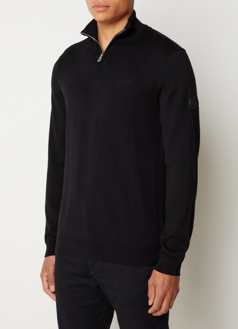 Airforce Fine-knit sweater with half zip