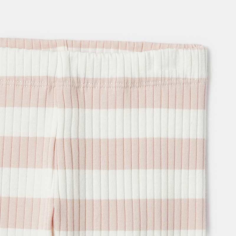 Legging rayé en jersey côtelé rose bébé fille Absorba