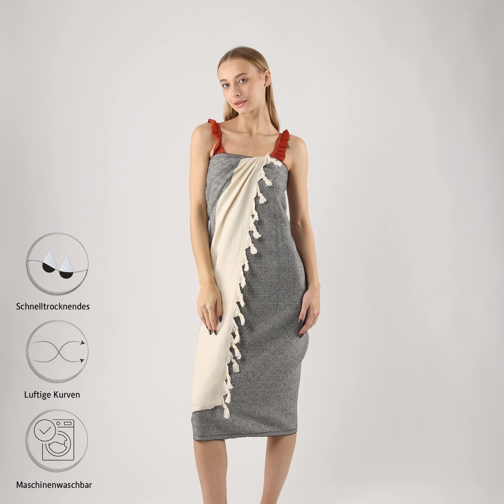 Komfortec Hamamtücher Strandtuch, XXL, 100x180cm, %100 Baumwolle, Baumwolle (1-St), Saugfähiges & Schnelltrocknendes, Hamamtuch, Handtuch, Saunatuch
