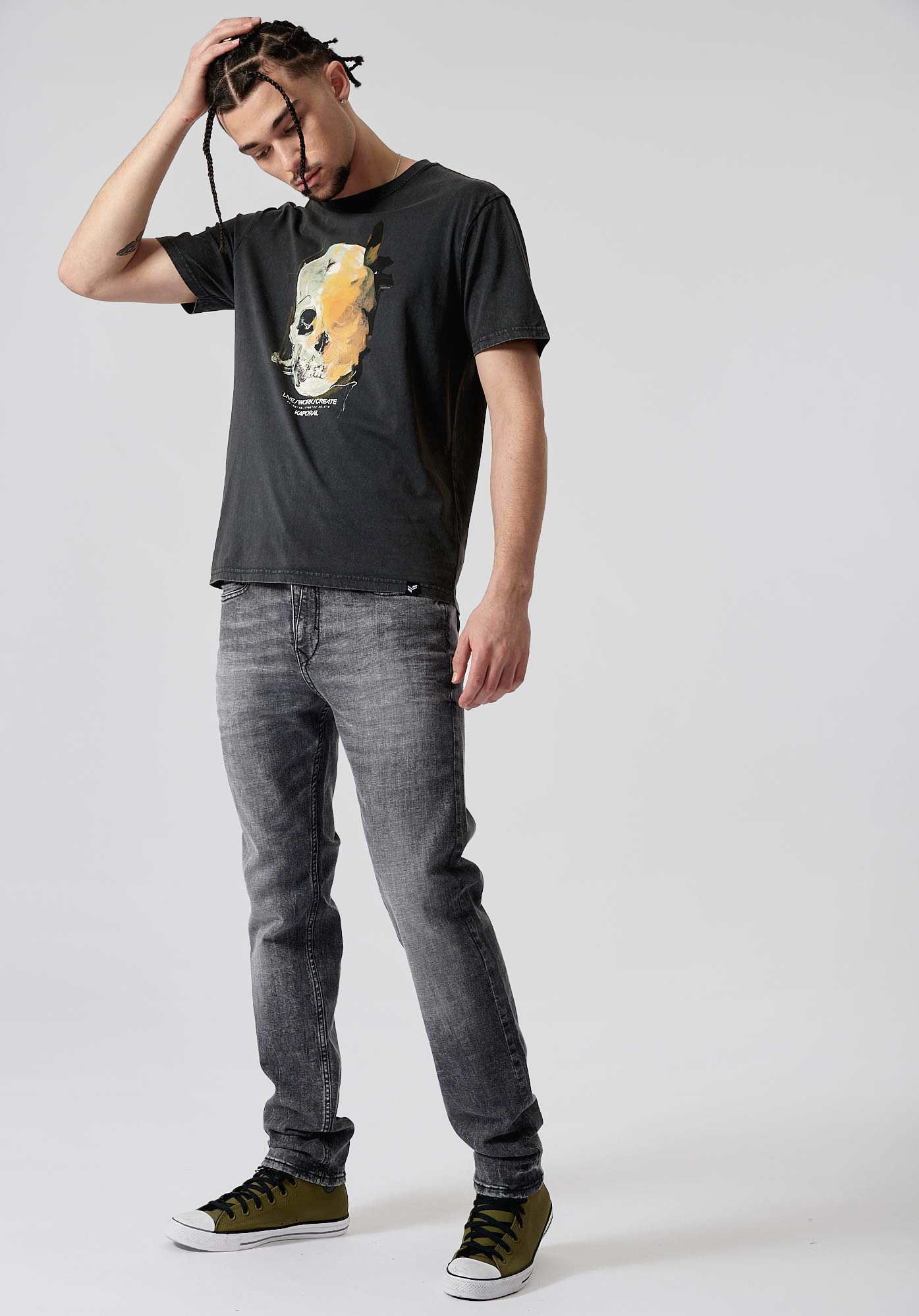 NAINT  T-shirt noir homme 100% coton