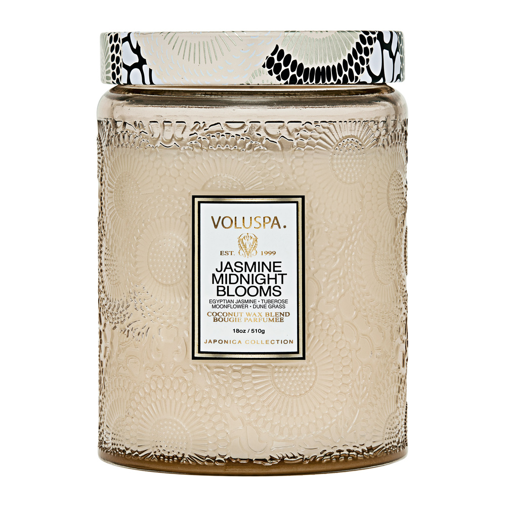 voluspa Jasmine Midnight Blooms 18oz Large Jar Bougie