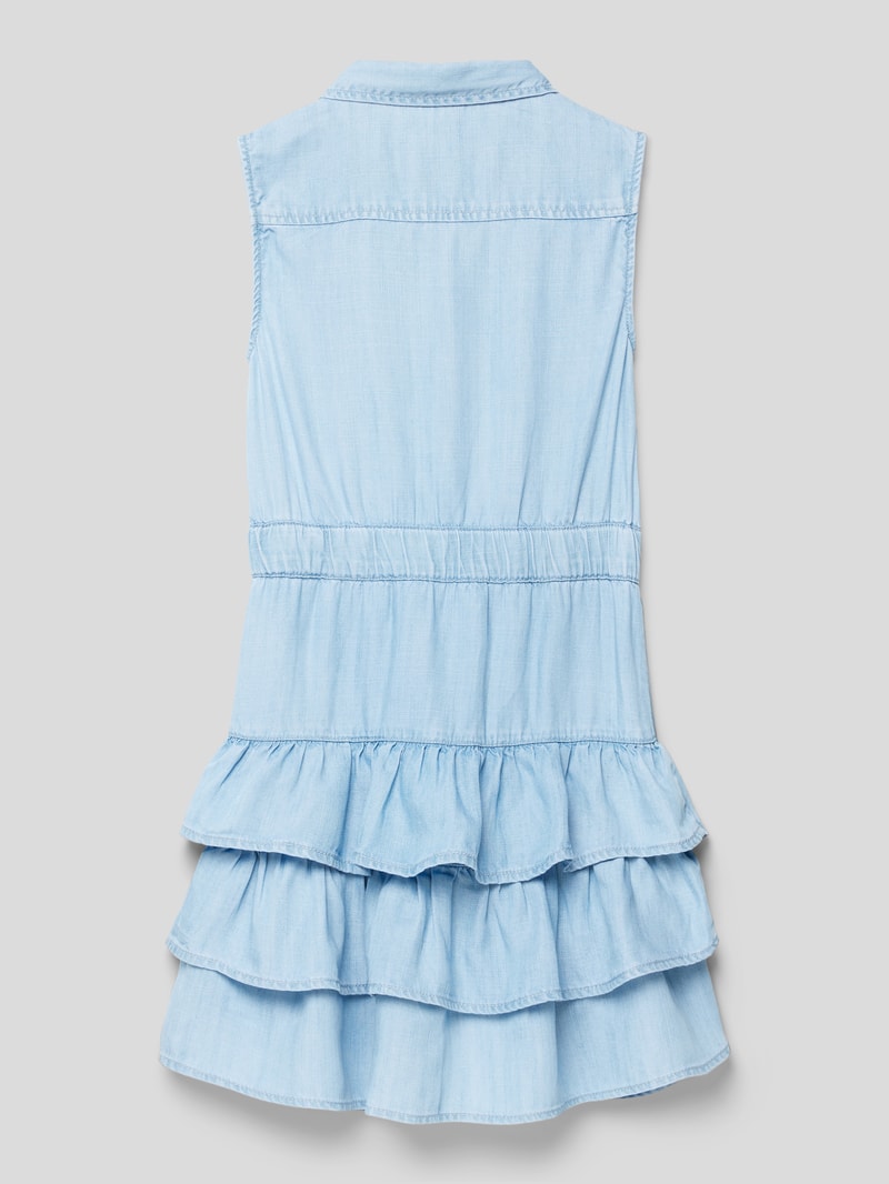 Jeanskleid mit Volants in hellblau