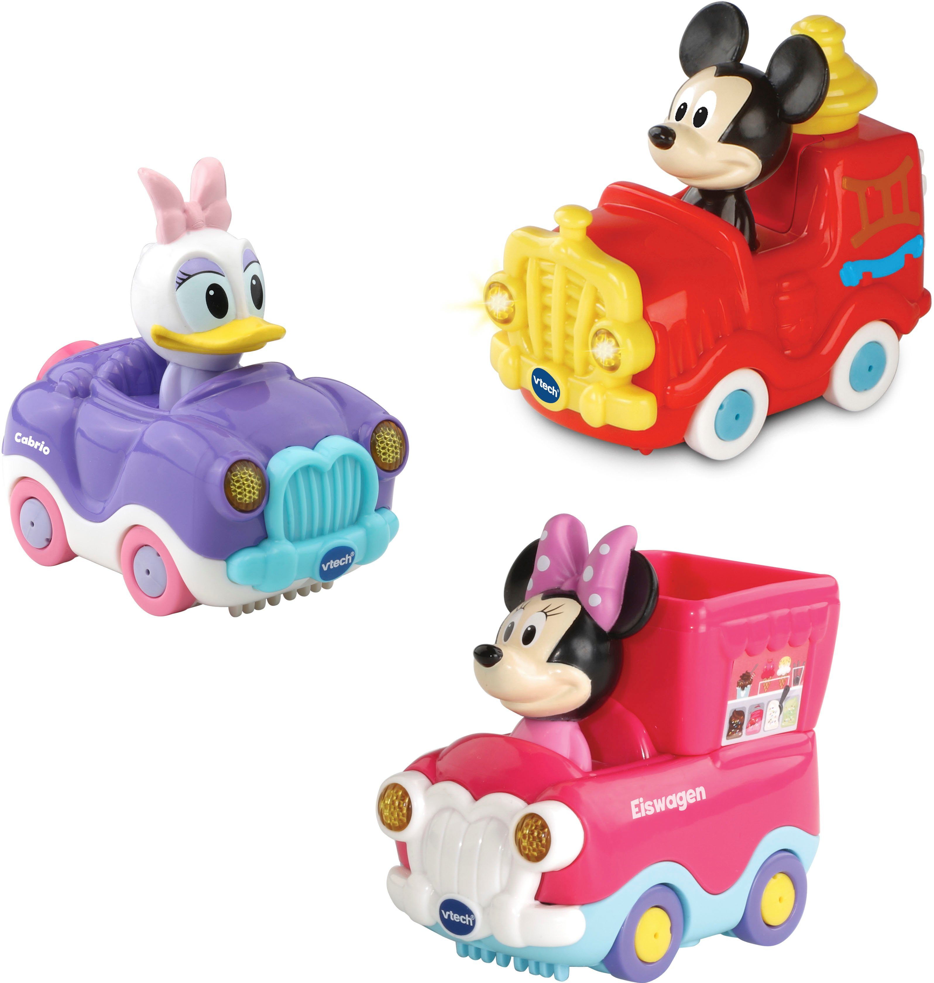 Vtech® Spielzeug-Auto Tut Tut Baby Flitzer,  3er-Set Mickey, Minnie, Daisy