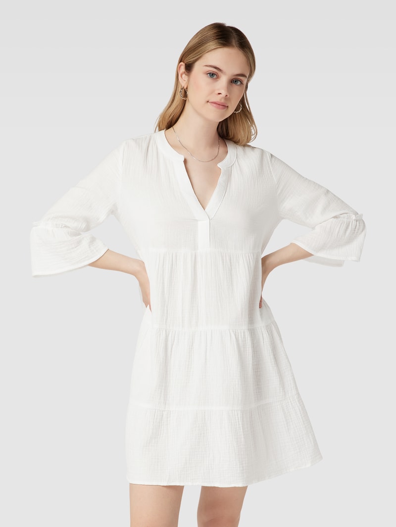 Knielanges Kleid im Stufen-Look Modell 'THYRA' in offwhite