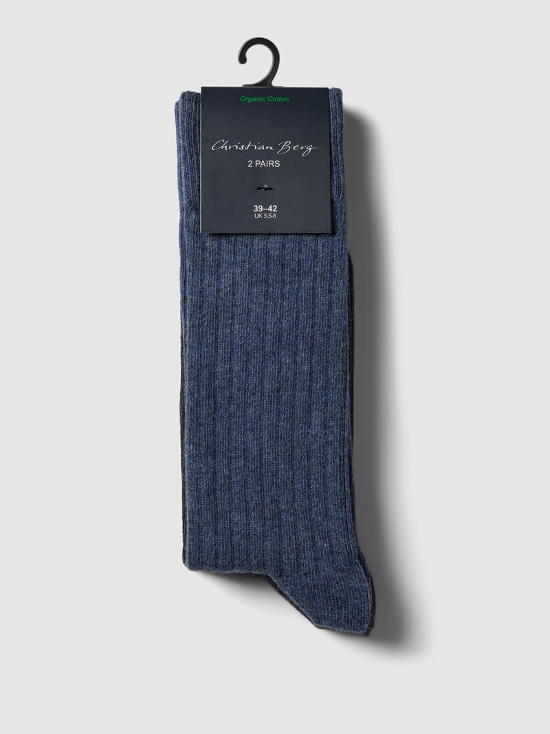 Socken mit Label-Detail im 2er-Pack in jeans meliert