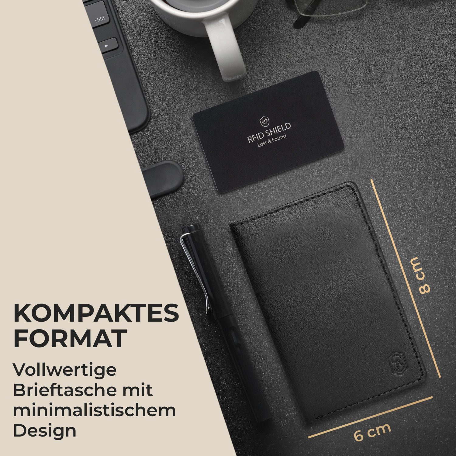 Slimpuro Geldbörse ZNAP Slim Wallet 8 Karten (Set), Portemonnaie RFID-Schutz Bankkarten Geldscheine Münzen Damen Herren