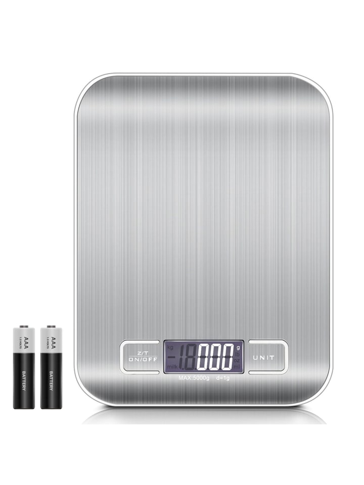 Intirilife Digitale Küchenwaage - 5kg Elektronische Waage in SILBER günstig kaufen onesize