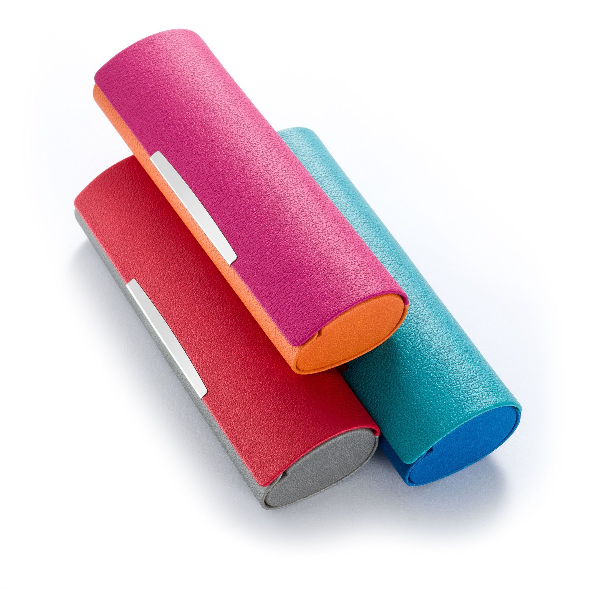 FEFI Brillenetui im 2-Farben Design (Hardcase) mit Chrome-Applikation, inklusive Mikrofasertuch