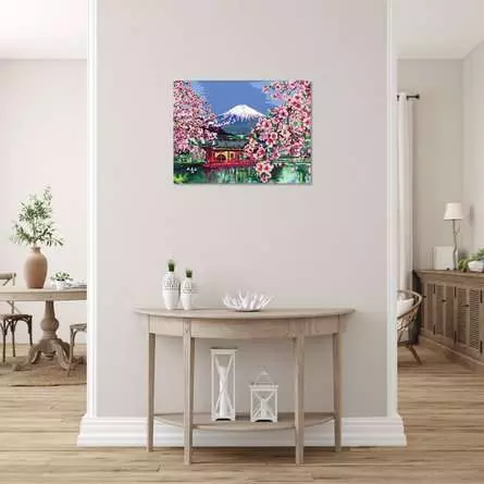 CreArt Leinwand Japanische Kirschblüten - Malen nach Zahlen für Erwachsene